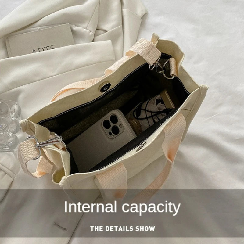 Casual Canvas Tote Bag Large Capacity Shoulder Handbag
