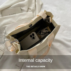 Casual Canvas Tote Bag Large Capacity Shoulder Handbag