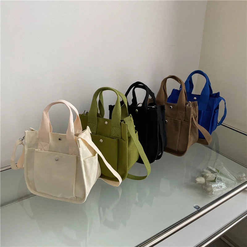 Casual Canvas Tote Bag Large Capacity Shoulder Handbag