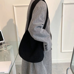 Knitting Shoulder Tote Bag for Women Large Capacity Handbags