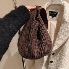 Women's Tote Bag Shoulder Handbags Autumn Winter Knitting Shopper Bags