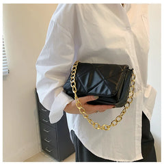 Quilted PU Leather Tote Bag Chain Shoulder Crossbody