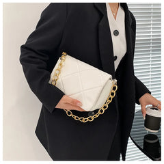 Quilted PU Leather Tote Bag Chain Shoulder Crossbody