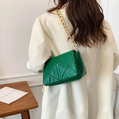 Quilted PU Leather Tote Bag Chain Shoulder Crossbody