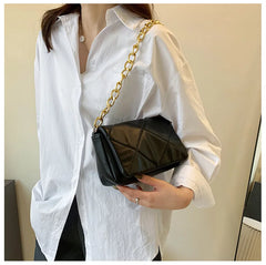 Quilted PU Leather Tote Bag Chain Shoulder Crossbody