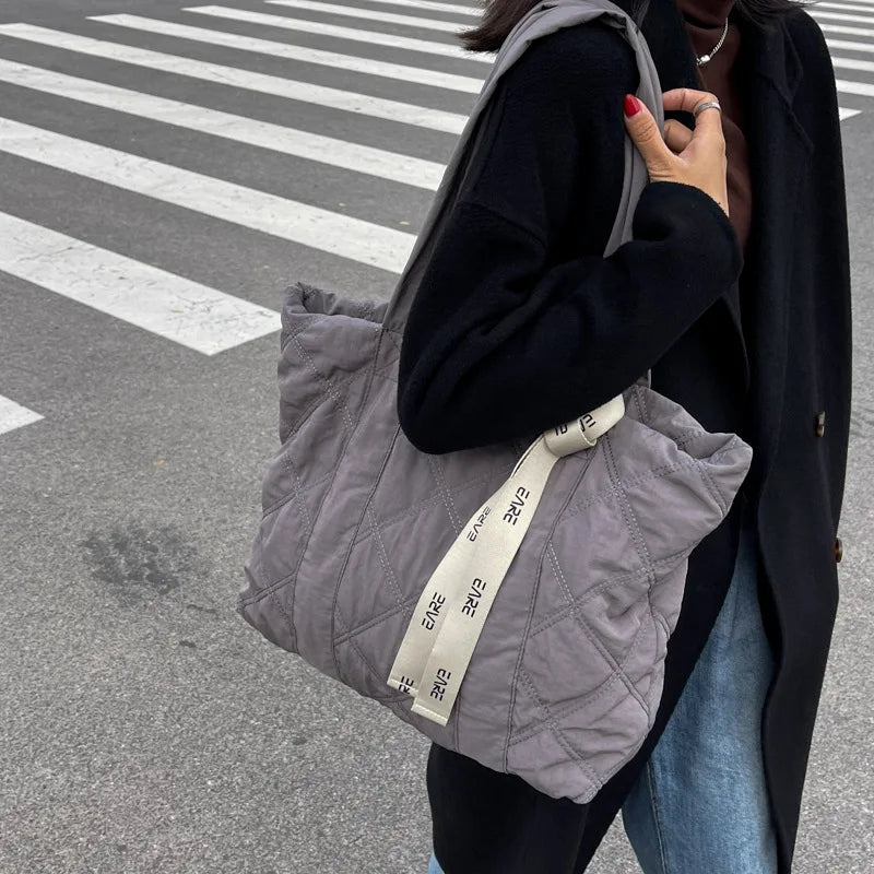 Women's Large Canvas Tote Bag Winter Shoulder Handbag