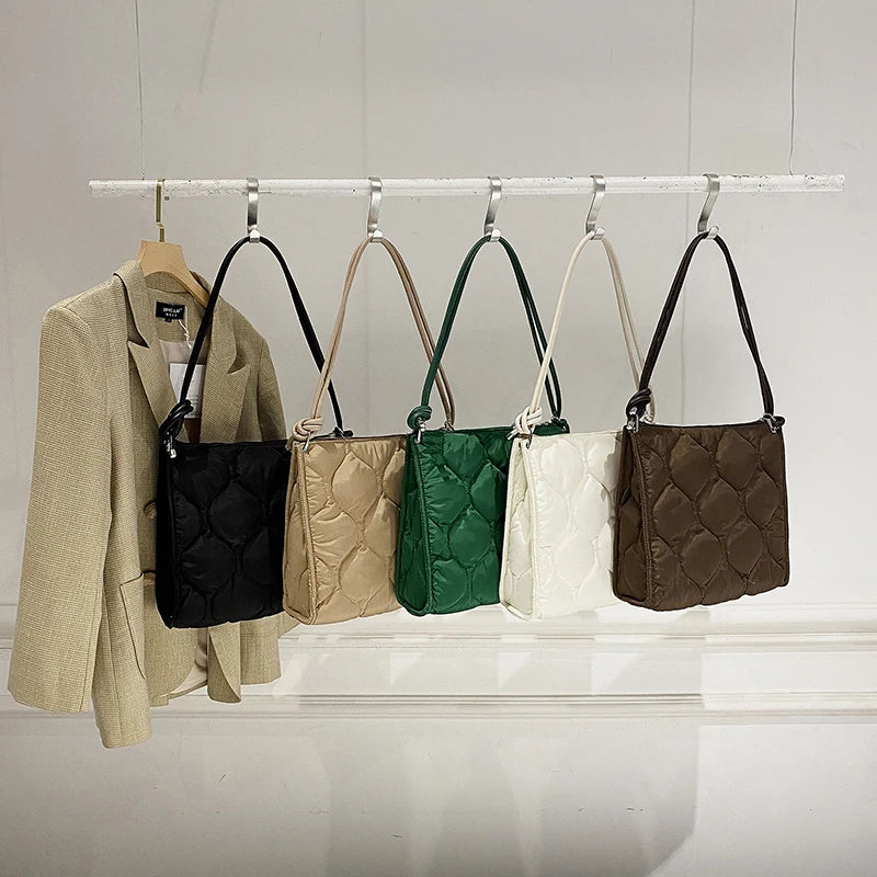 Quilted Women's Winter Tote Handbag Soft Shoulder Purse