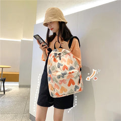 Women's Floral Print Nylon Backpack Business Laptop College Bag
