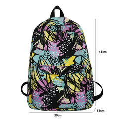 Women's Floral Print Nylon Backpack Business Laptop College Bag