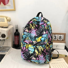 Women's Floral Print Nylon Backpack Business Laptop College Bag