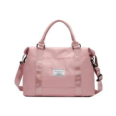 Pink Oxford Waterproof Women's Travel Baggage Handbags with Dry-wet Separation