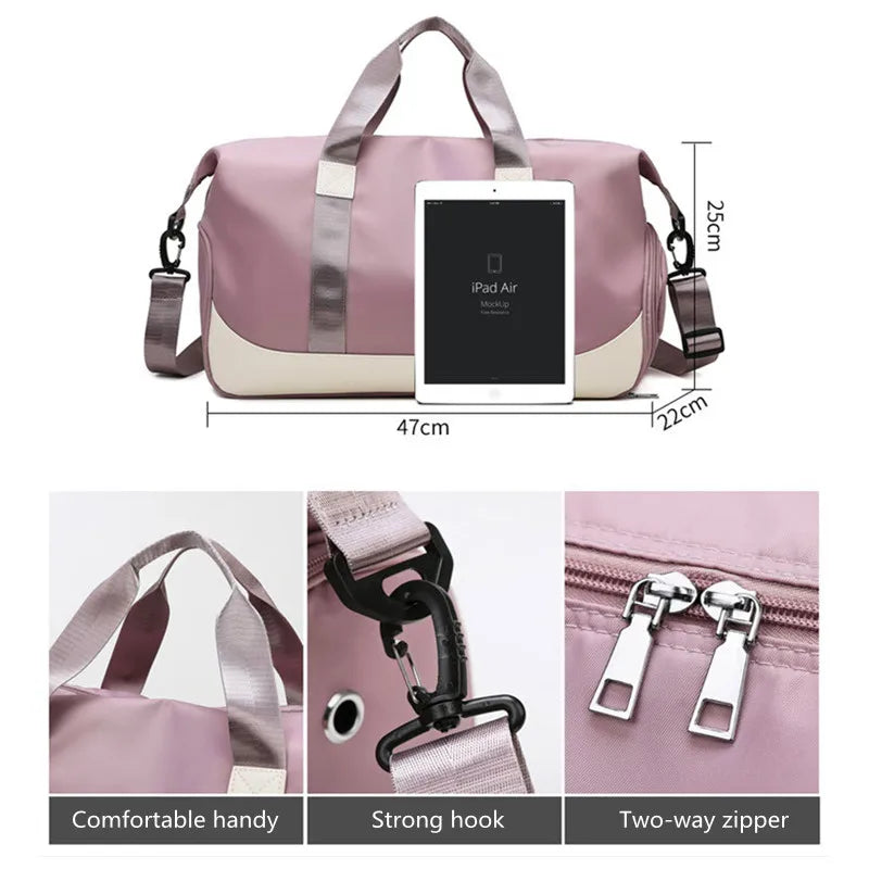 Women's Travel Bag Large Hand Luggage Gym Duffle Weekend Bag