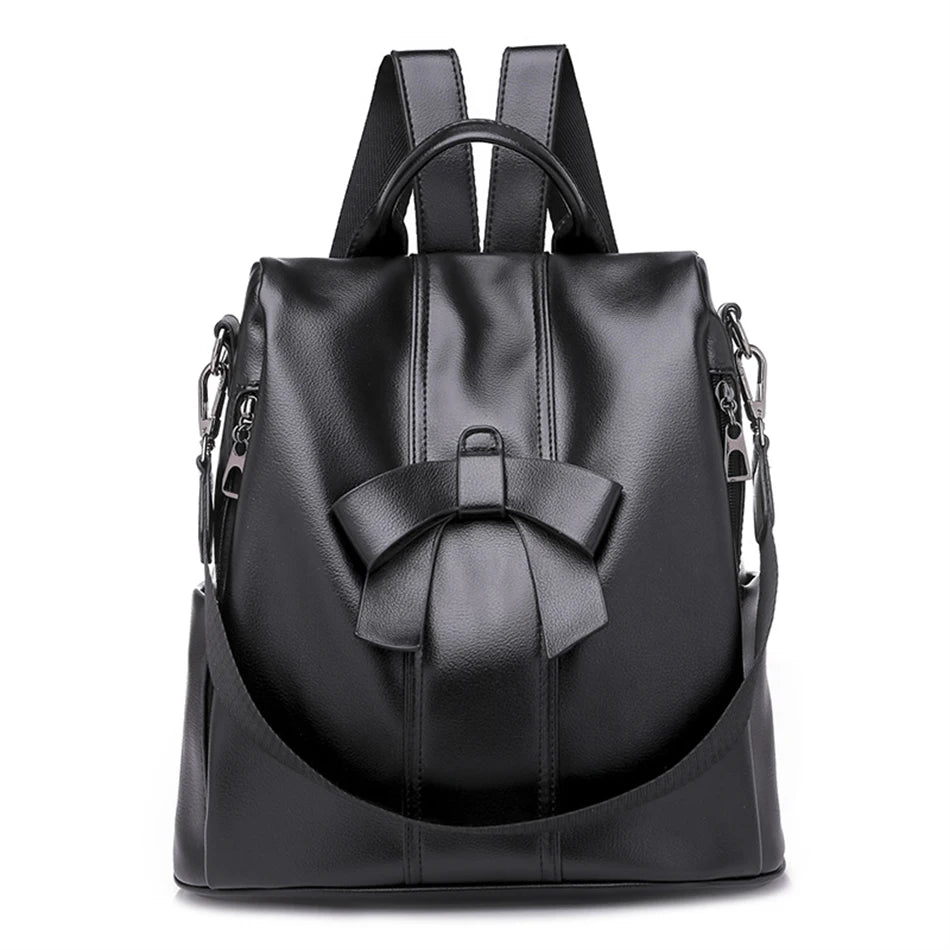 Women's Leather Backpack for Girls Large Travel Bagpack