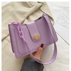 Crocodile Pattern Shoulder Bag Small Square Bag Foreign Style Underarm Bag