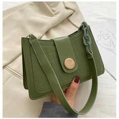 Crocodile Pattern Shoulder Bag Small Square Bag Foreign Style Underarm Bag