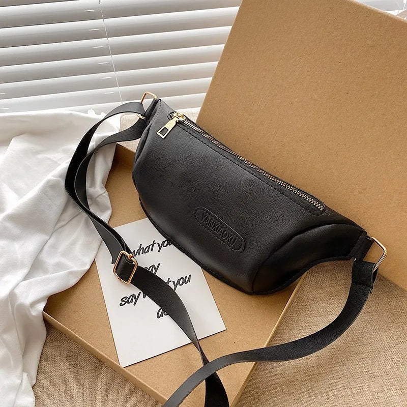 Women's Leather Waist Bag Bananas Shoulder Chest Belt Handbag