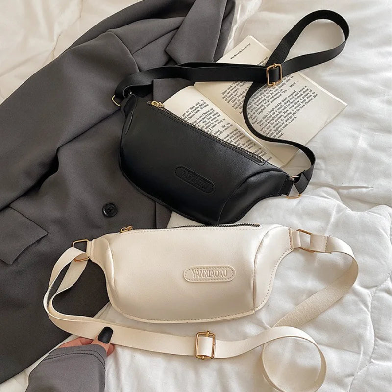 Women's Leather Waist Bag Bananas Shoulder Chest Belt Handbag
