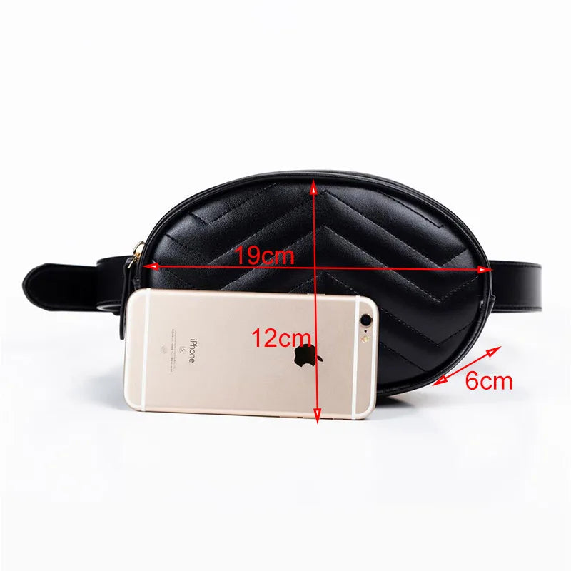 Women's Oval Waist Bag PU Leather Fanny Pack