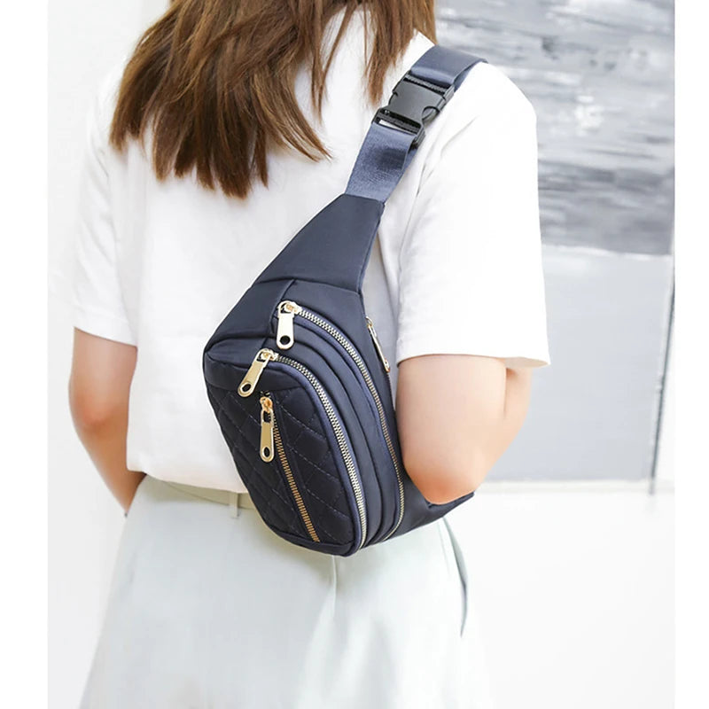 Women's Waist Bag Nylon Waterproof Belt Bags Crossbody Chest Bag