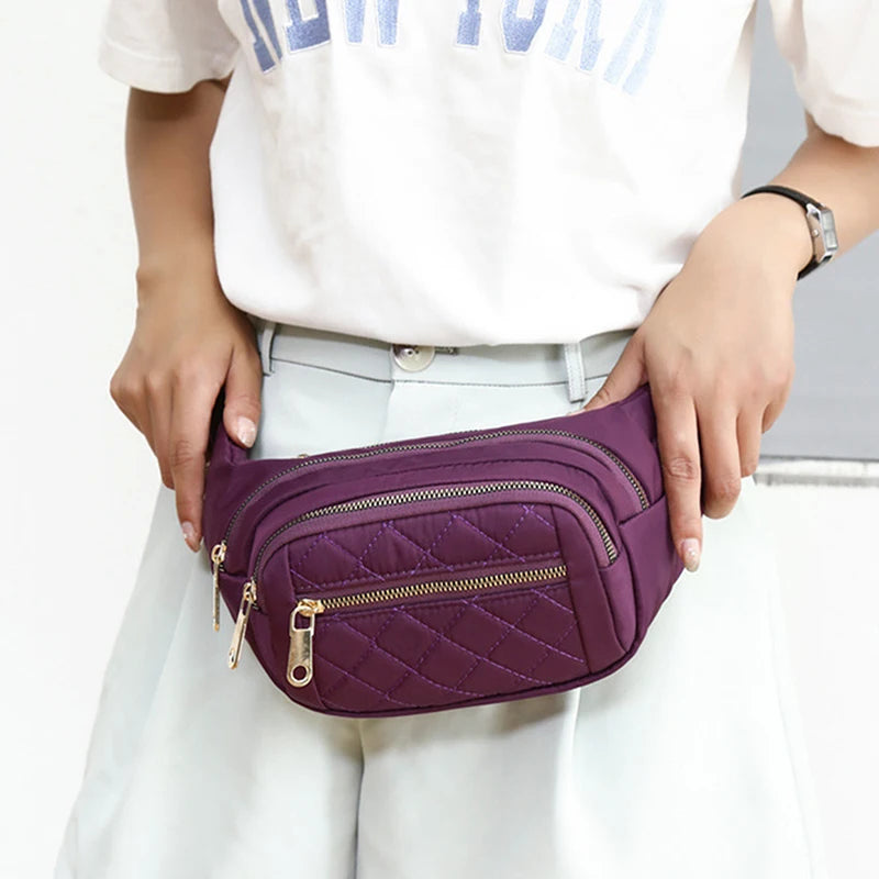 Women's Waist Bag Nylon Waterproof Belt Crossbody Chest Fanny Pack
