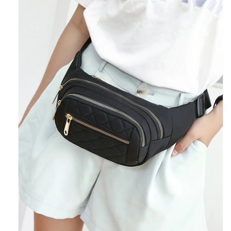 Women's Waist Bag Nylon Waterproof Belt Crossbody Chest Fanny Pack