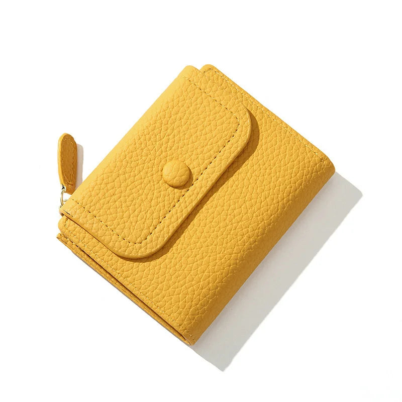 Women's PU Leather Wallet Short Money Bag Card Holder Zipper Coin Purse
