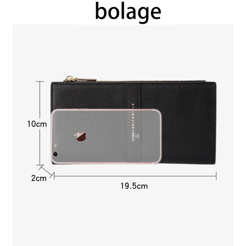 Nubuck PU Leather Long Wallet Zip Clutches Purse