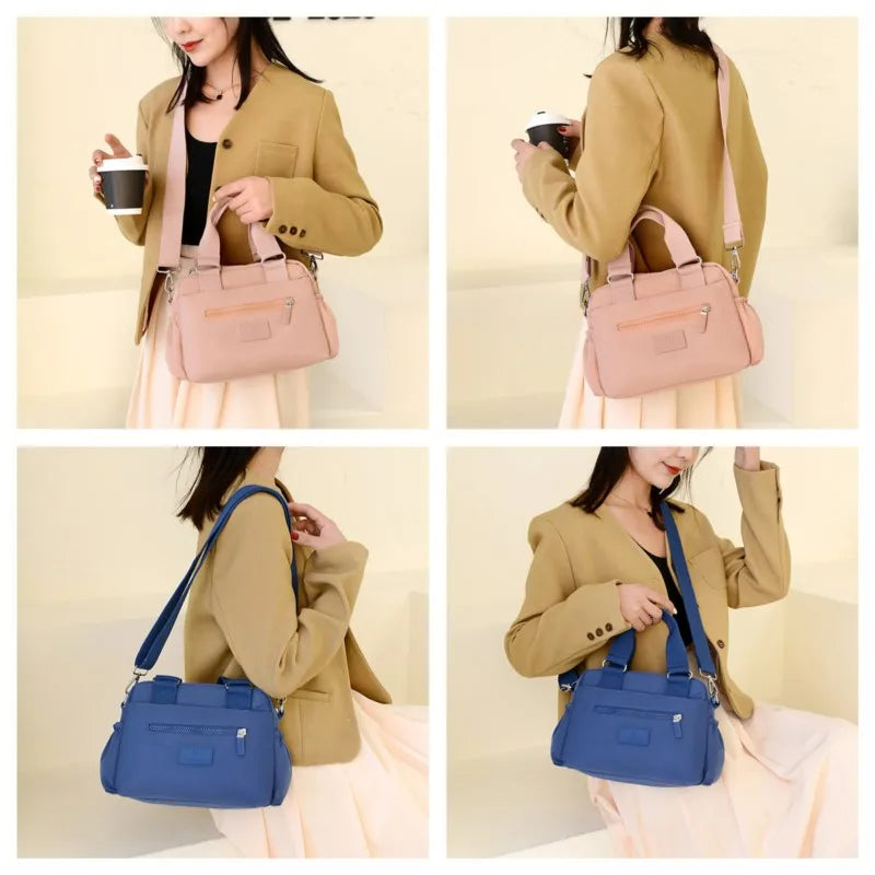 Women's Waterproof Nylon Shoulder Bag Messenger Bags Totes Top-handle