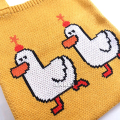 Women's Cartoon Crochet Handbag Tote Large Capacity
