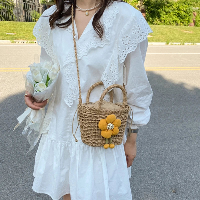 Women's Straw Bag Western Style Casual Handbag
