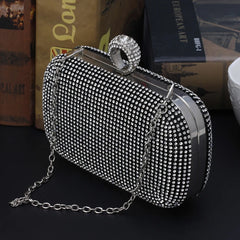 Womens Evening Bag Clutch with Rhinestone Studded Handbag