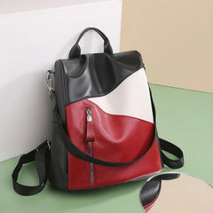Women's PU Leather Casual School Backpack Large Capacity