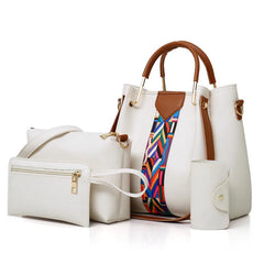 Large Capacity Women's Bag Four-Piece Set Contrast Single Shoulder Messenger Bag