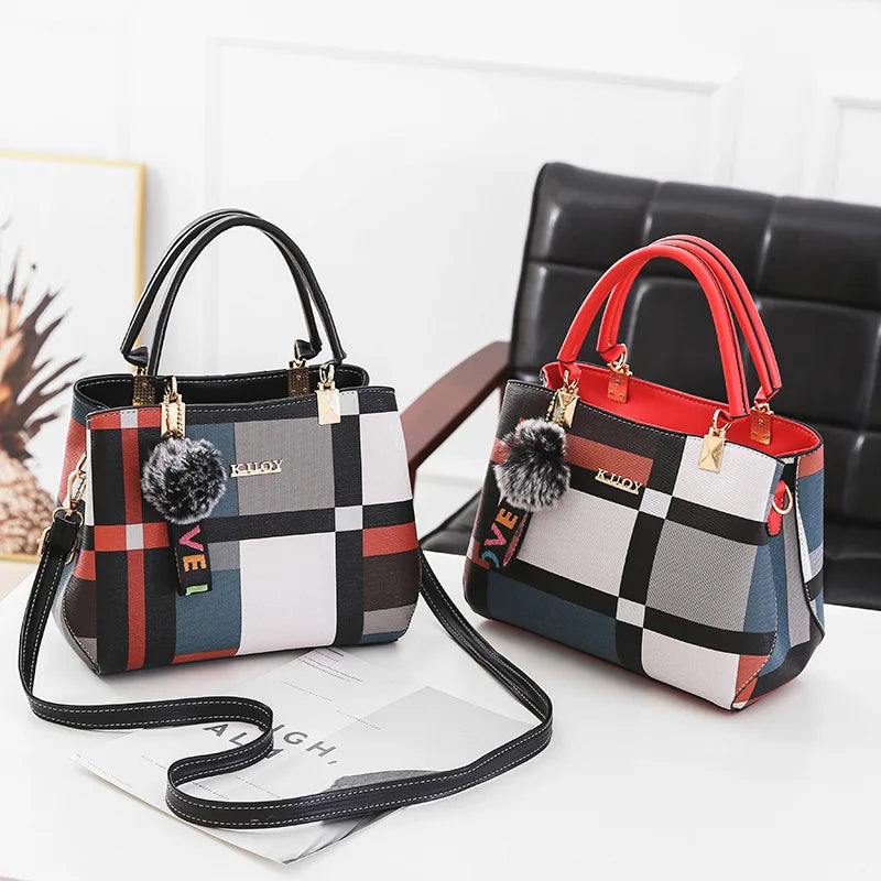 Women's Checked Messenger Bag All-Match Handbag