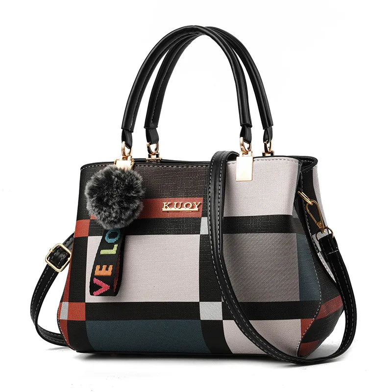 Women's Checked Messenger Bag All-Match Handbag