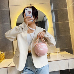 Women's Basketball Shoulder Bag Chain Totes Purse Crossbody Handbags