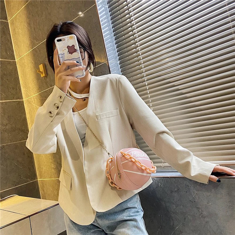 Women's Basketball Shoulder Bag Chain Totes Purse Crossbody Handbags