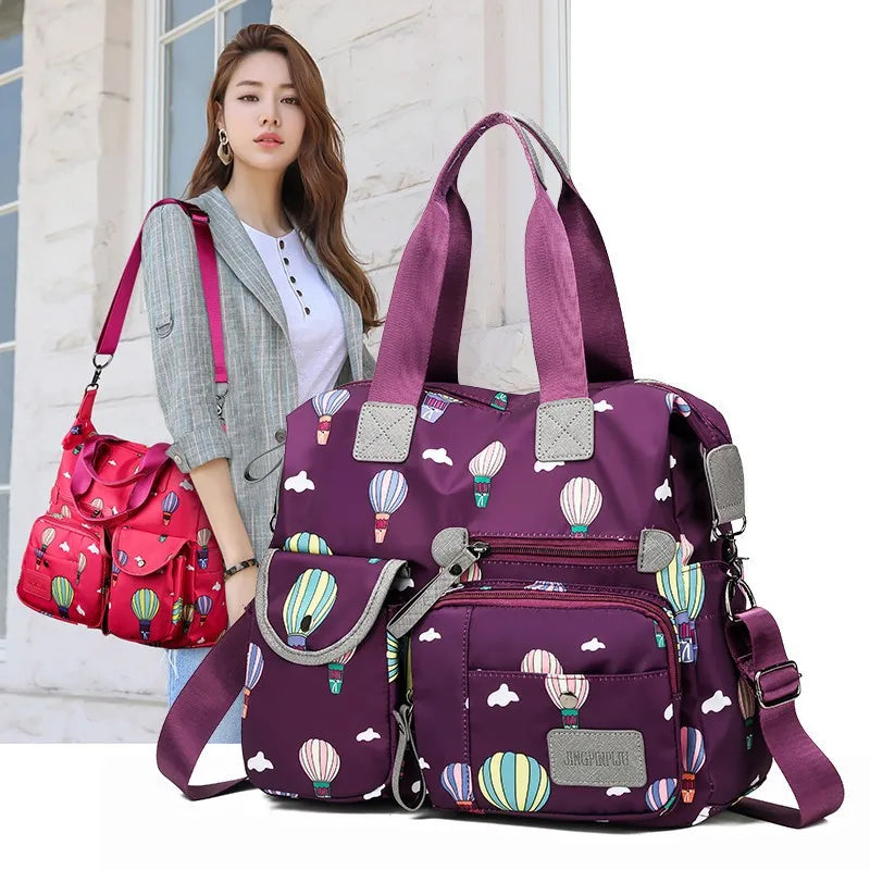 Autumn Hot Air Balloon Print Cross Bag Set Shoulder Handbag