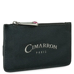 Eco-Friendly Leather Card Holder Purse with Zipper Closure