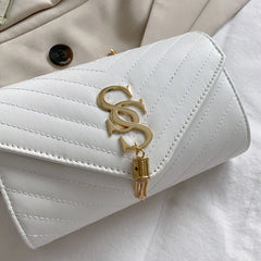 Women's Flip Handbag Soft Leather Chain Black Yellow White