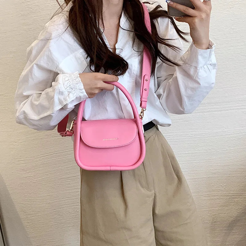 Leather Small Clutch Bag For Women Long Strap Crossbody Shoulder Bag