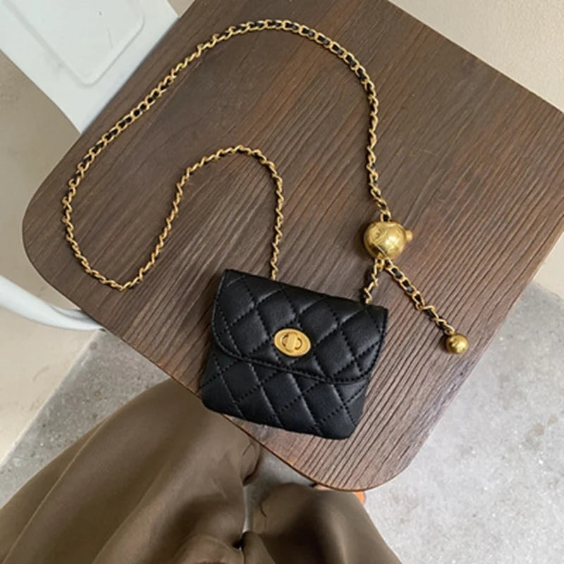 Women's Leather Banana Chain Bag Waist Chest Strap Bag