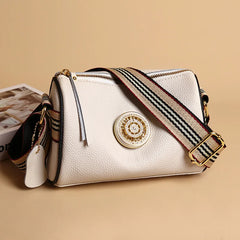 Women's Soft Leather Handbag with Fluffy Detail
