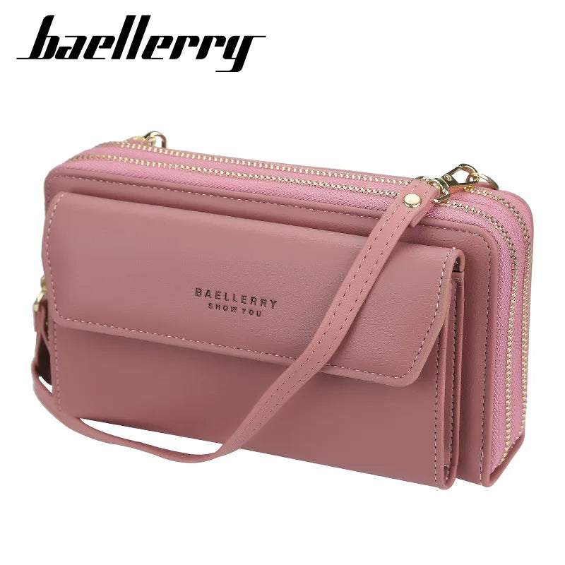 Women's Messenger Bag Shoulder Bag Large Capacity Wallet Double Zip Phone Case