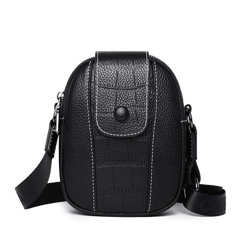 Women's Leather Mini Bag Vertical Key Messenger Bag
