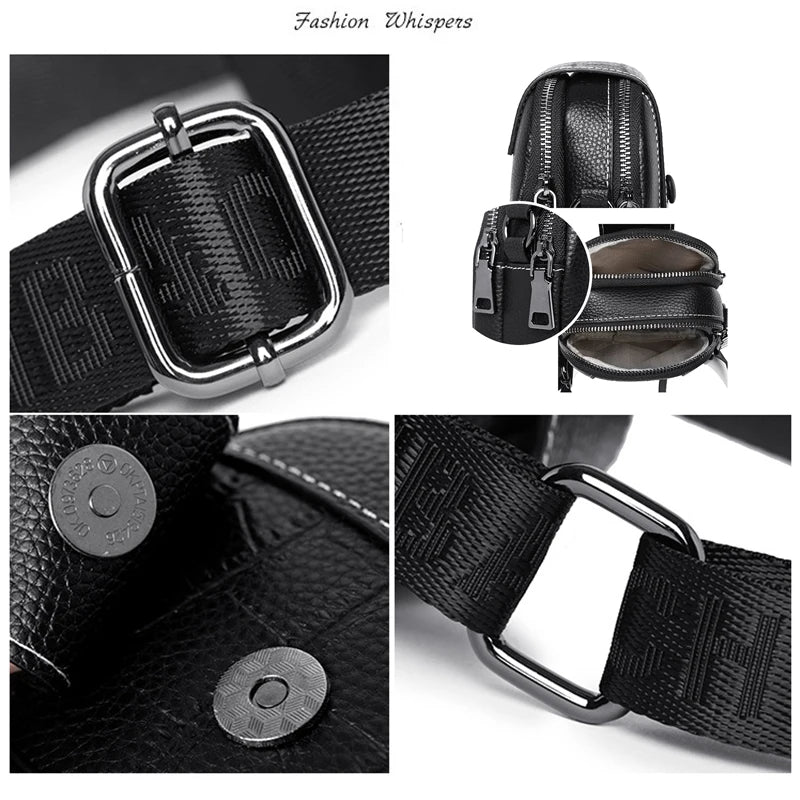 Women's Leather Mini Bag Vertical Key Messenger Bag