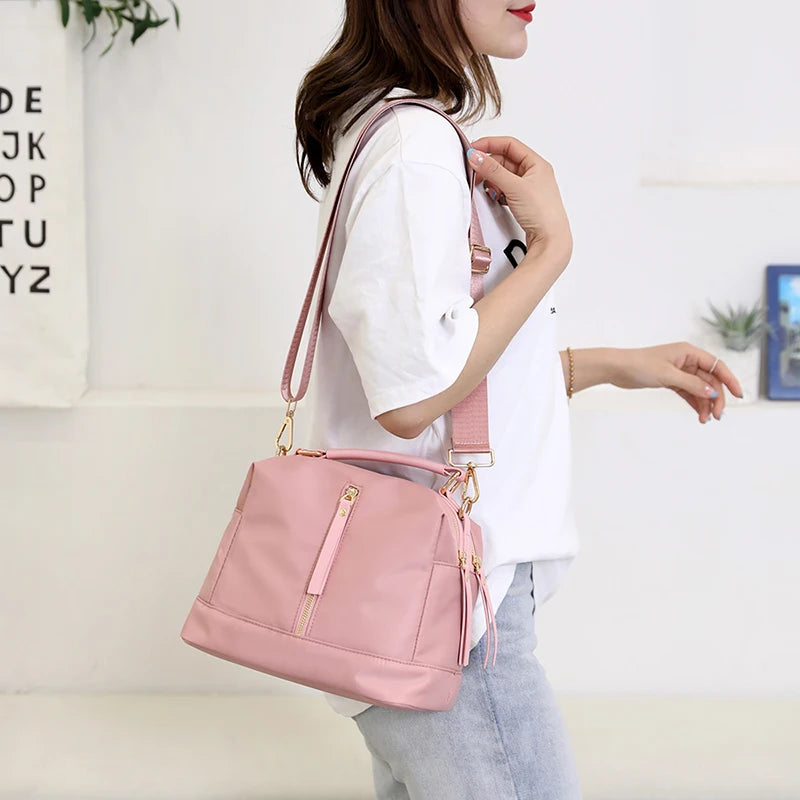 Small Retro Shoulder Bag Waterproof Nylon Crossbody Purse