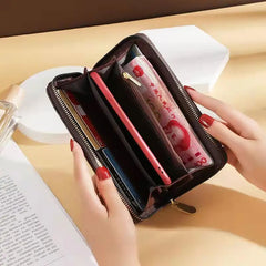 Women's Long Wallet Clutch Star Printing Zipper Hand Strap