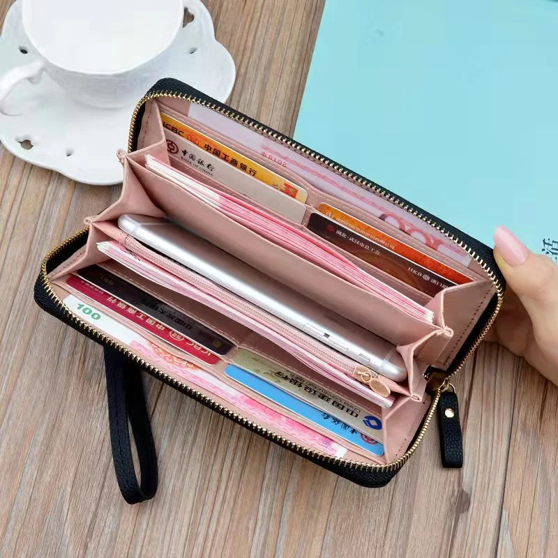 Women's Long Wallet Clutch Star Printing Zipper Hand Strap