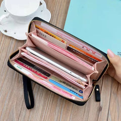 Women's Long Wallet Clutch Star Printing Zipper Hand Strap
